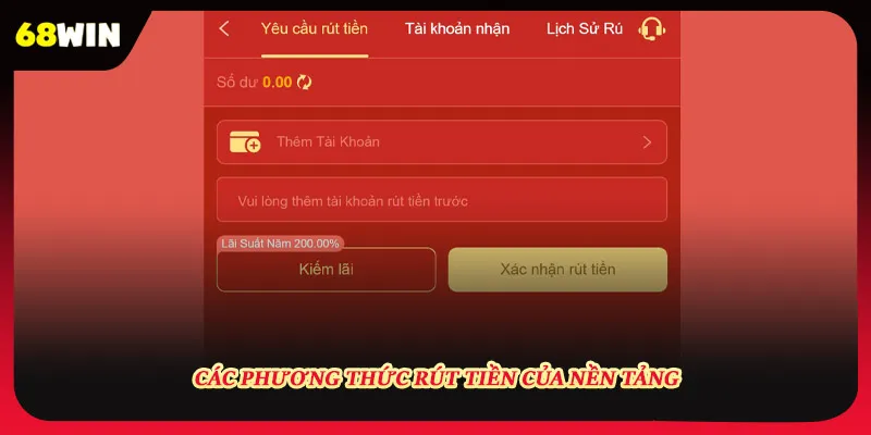 Các phương thức rút tiền của nền tảng